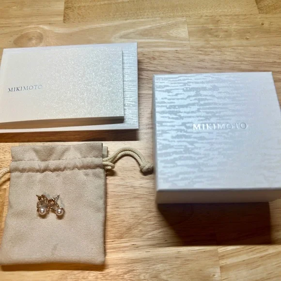 Mikimoto Rose Gold and Pearl Earrings - Picture 3 of 3